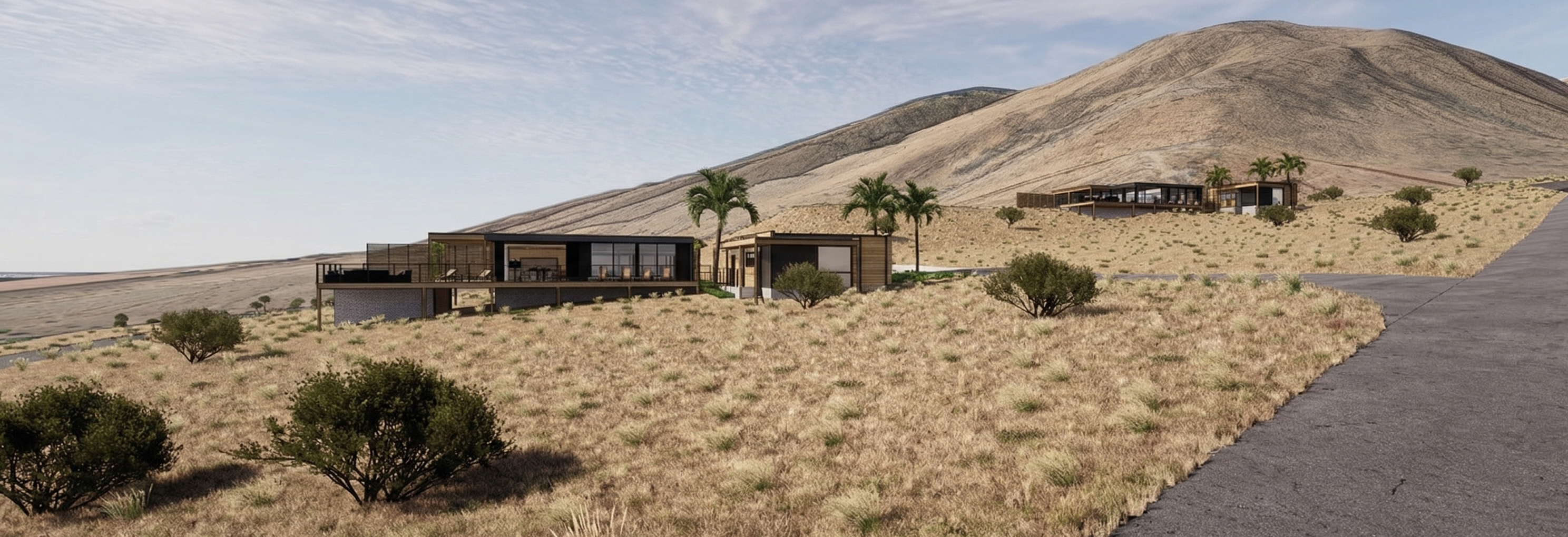 Honomobo HO5 and HO3 compound on Maui hillside with ocean views