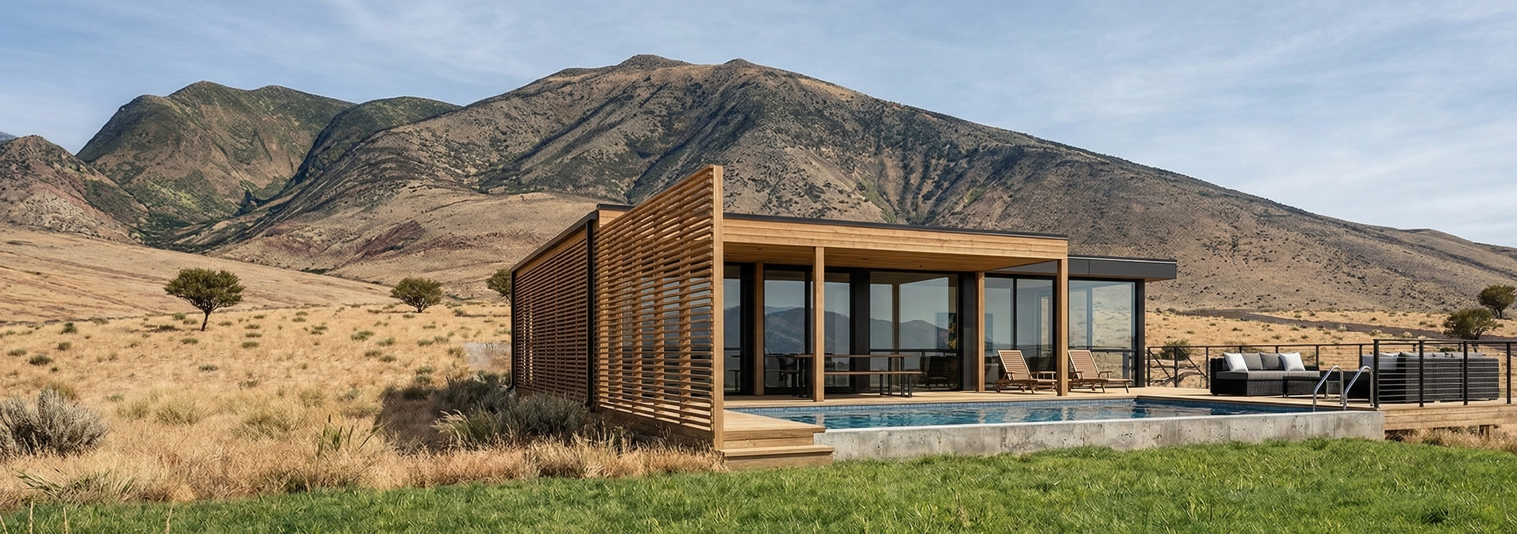 Honomobo HO5 exterior with pool and West Maui mountains